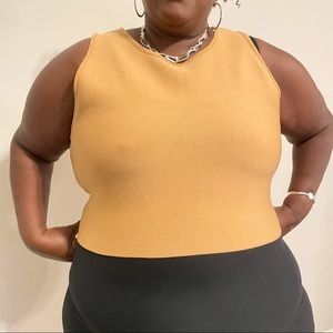 Tan Sleeveless Crop Top